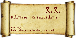 Kühner Krisztián névjegykártya